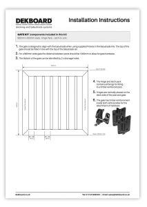 DekBoard Installation Sheet - Gate Kit thumbnail